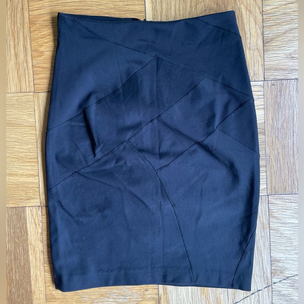 Theory $275 Black Ponte Bandage Style Pencil Skirt, Size 2